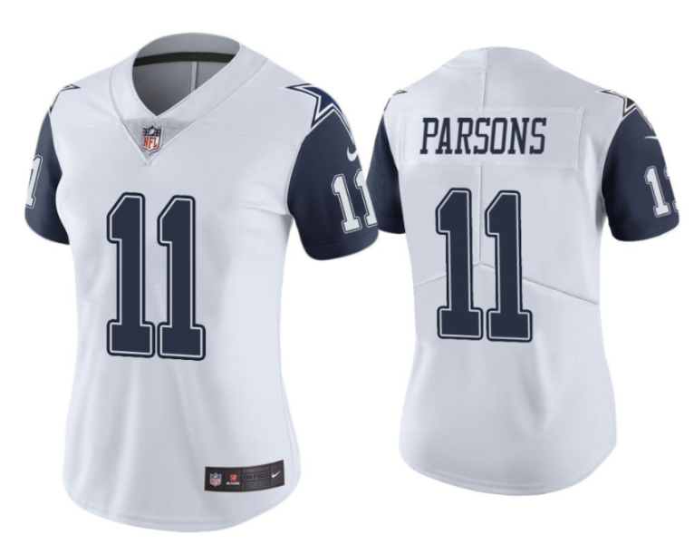 Nike Cowboys 11 Micah Parsons White Color Rush Limited Women Jersey