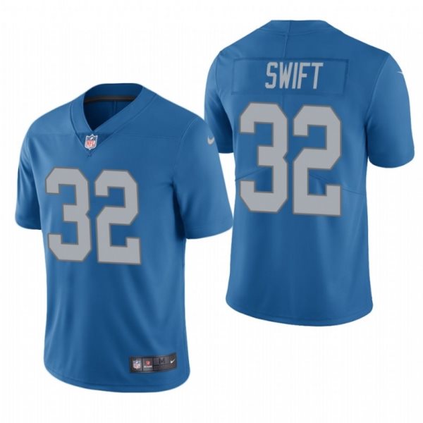 Nike Lions 32 D'Andre Swift Blue 2020 NFL Draft Vapor Untouchable Limited Men Jersey