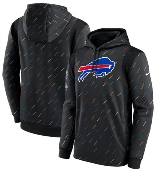 Nike Buffalo Bills 2021 Charcoal Crucial Catch Therma Pullover Hoodie