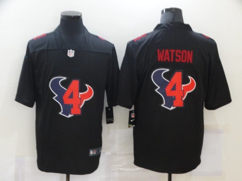 Nike Texans 4 Deshaun Watson Black Shadow Logo Limited Men Jersey