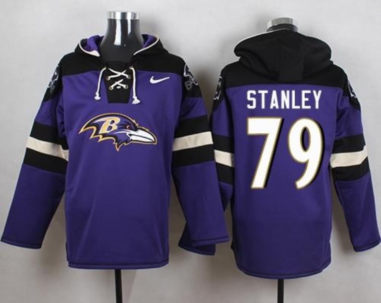 Nike Ravens 79 Ronnie Stanley Purple Player Pullover NFL Sweatshirt Hoodie