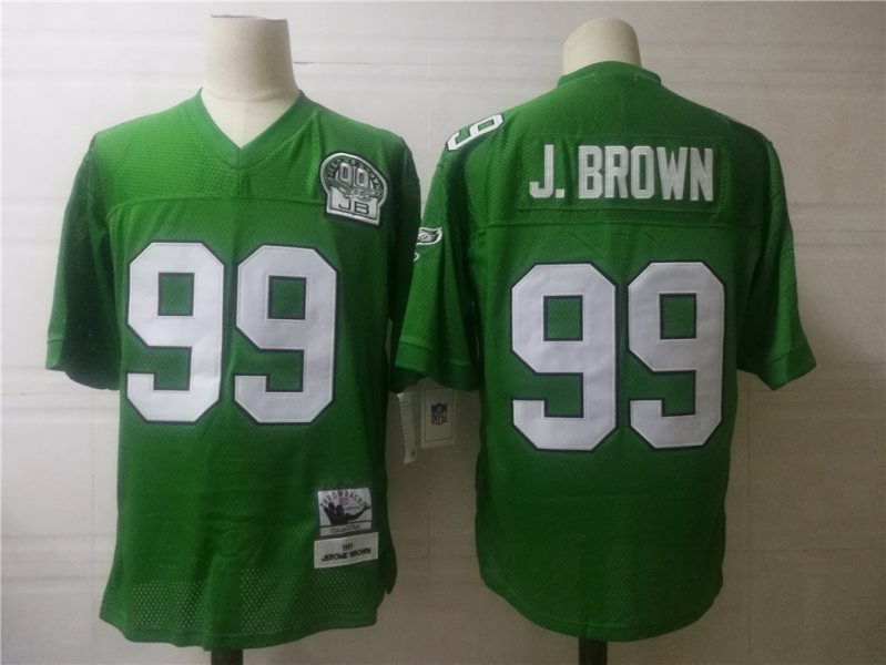 NFL Eagles 99 Jerome Brown Green Throwback Men Jersey
