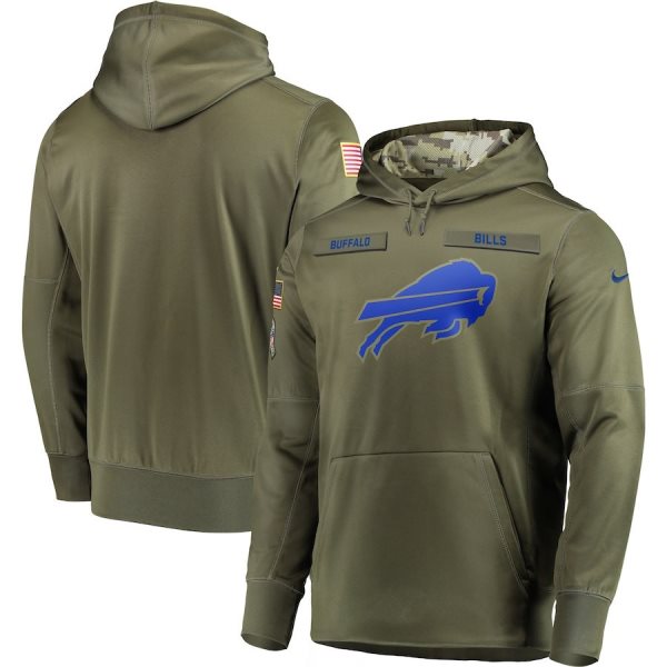 NFL Buffalo Bills Nike 2018 Salute to Service Sideline Therma Performance Pullover Hoodie Olive