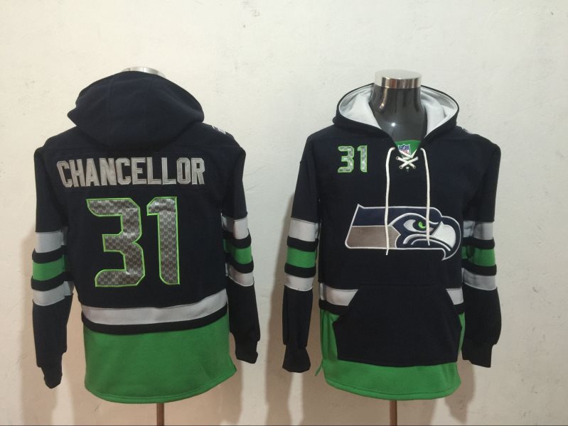 Seattle Seahawks 31 Kam Chancellor Black All Stitched Hooded Men Sweatshirt