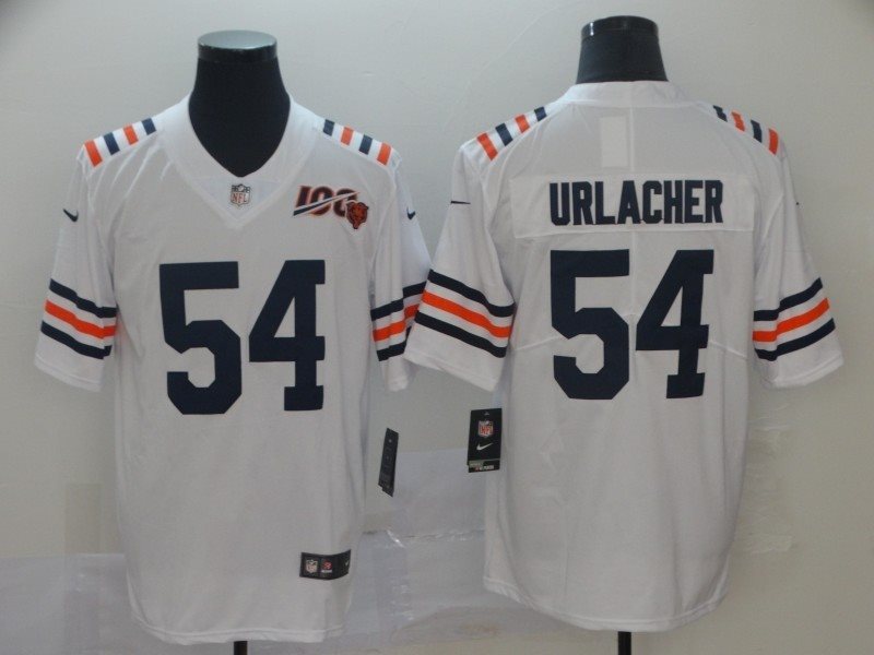 Nike Bears 54 Brian Urlacher White Alternate 100th Vapor Untouchable Limited Men Jersey