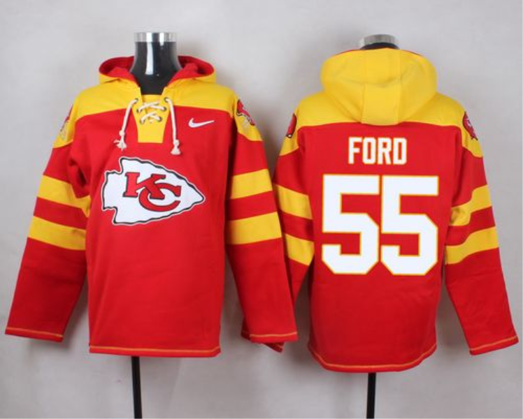 Nike Chiefs 55 Dee Ford Red Player Pullover NFL Sweatshirt Hoodie