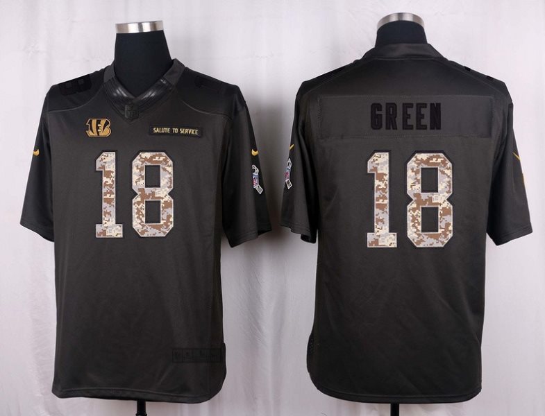 Nike NFL Bengals 18 A. J. Green Anthracite 2016 Salute to Service Limited Jersey