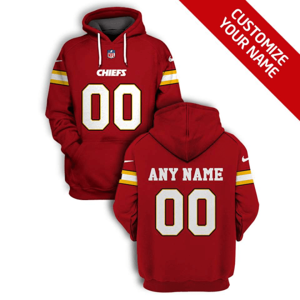 NFL Chiefs Customized Red 2021 Stitched New Hoodie