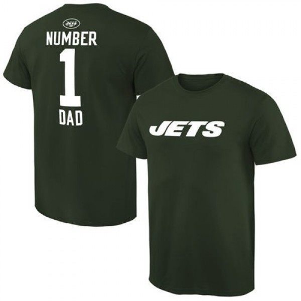 NFL New York Jets Pro Line Number 1 Dad T-Shirt Green