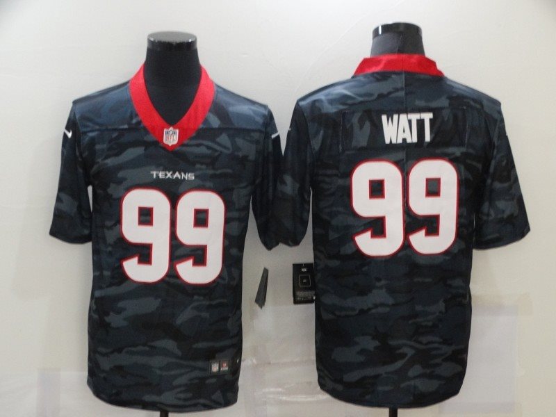 Nike Texans 99 J.J. Watt 2020 Black Camo Limited Men Jersey