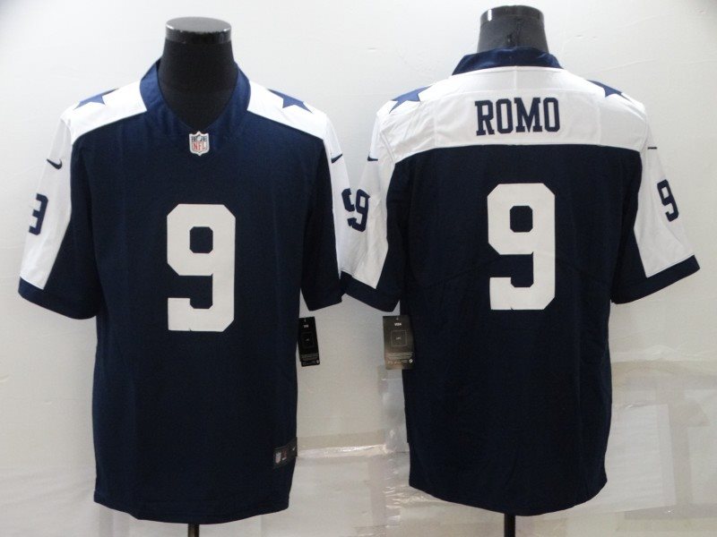 Nike Cowboys 9 Tony Romo Navy Thanksgiving Vapor Untouchable Limited Men Jersey