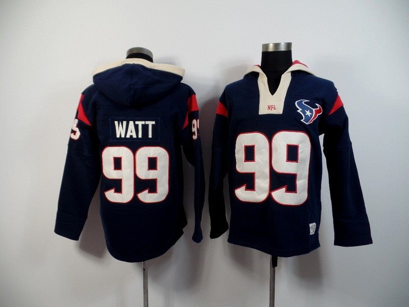 Houston Texans 99 J.J.Watt Blue 2015 Stitched Hoodie Sweatshirt