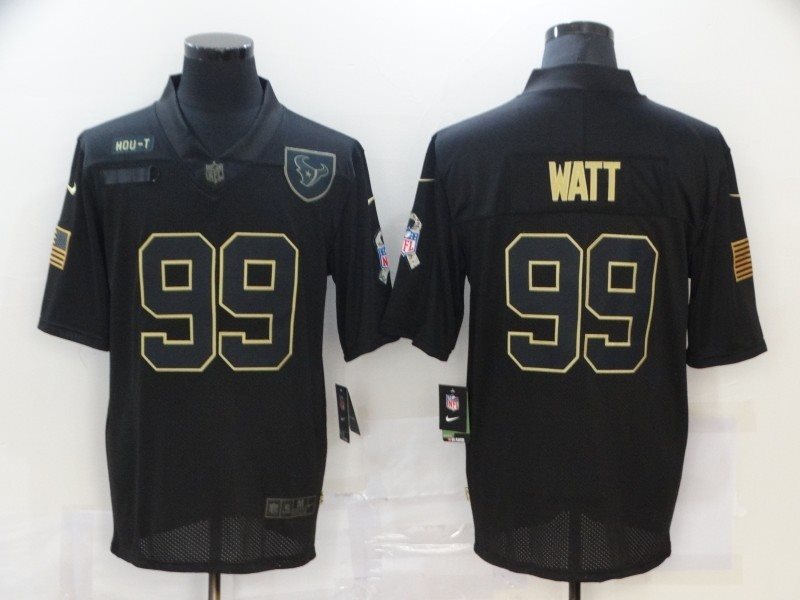 Nike Texans 99 J.J. Watt 2020 Black Salute To Service Limited Men Jersey