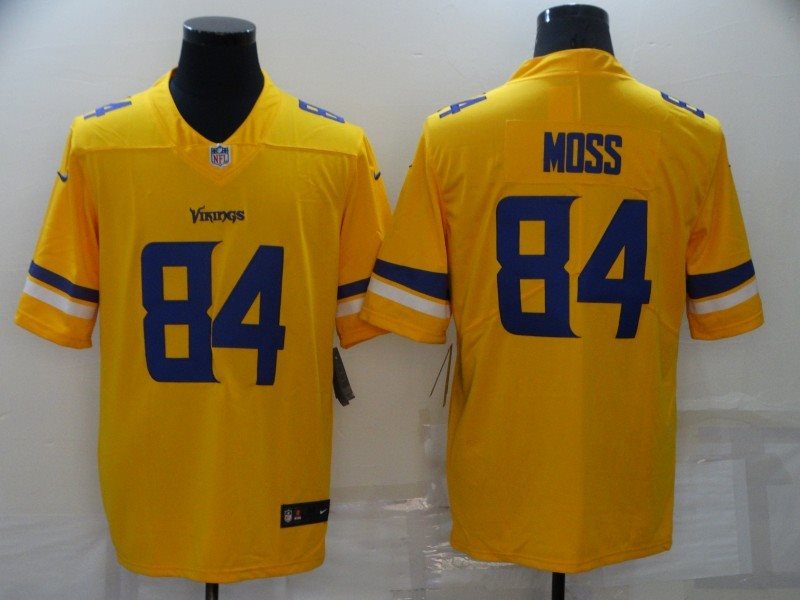 Nike Vikings 84 Randy Moss Yellow Inverted Legend Limited Men Jersey