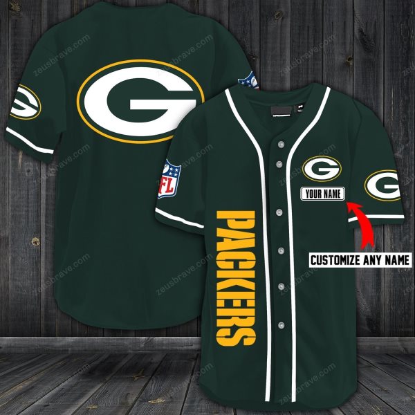 NFL Green Bay Packers Baseball Customized Jersey (2)