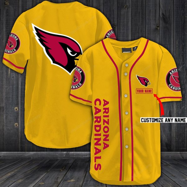 NFL Arizona Cardinals Yellow Baseball Customized Jersey (5)