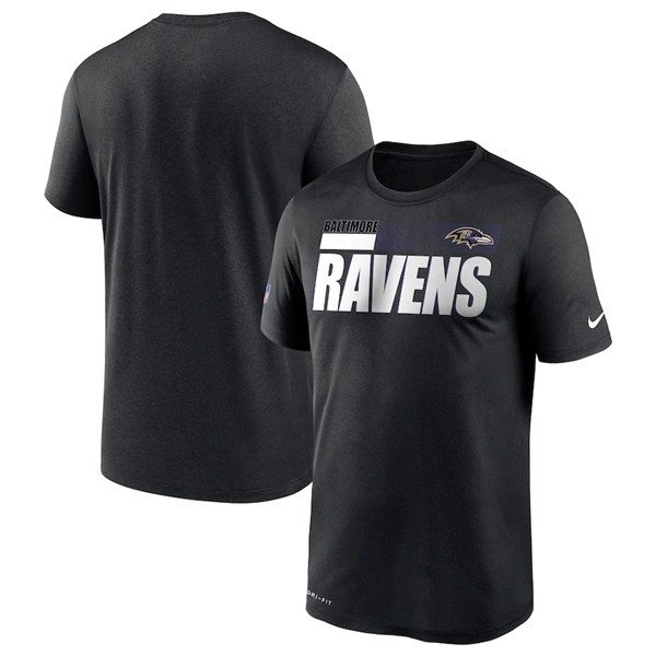NFL Baltimore Ravens 2020 Black Sideline Impact Legend Performance T-Shirt