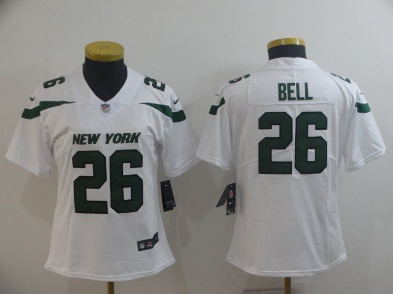 Nike Jets 26 Le'Veon Bell White New 2019 Vapor Untouchable Limited Women Jersey