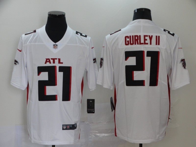 Nike Falcons 21 Todd Gurley II 2020 New White Vapor Untouchable Limited Men Jersey