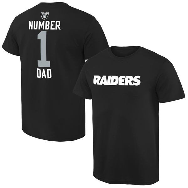 NFL Oakland Raiders Mens Pro Line Black Number 1 Dad T-Shirt