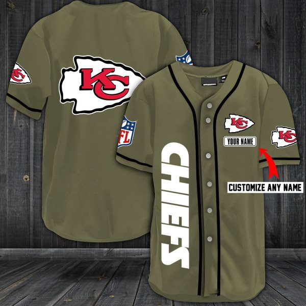 NFL Kansas City Chiefs Baseball Customized Jersey (4)