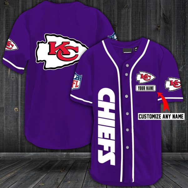 NFL Kansas City Chiefs Baseball Customized Jersey (2)
