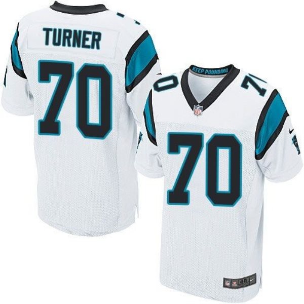 Nike Panthers 70 Trai Turner White Mens Stitched NFL Elite Jersey