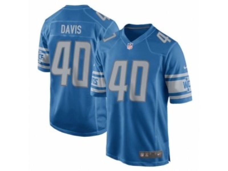 Nike Detroit Lions 40 Jarrad Davis 2017 NFL Draft Blue Game Men Jersey