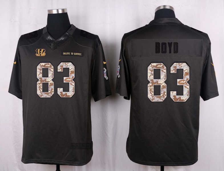 Nike NFL Bengals 83 Tyler Boyd Anthracite 2016 Salute to Service Limited Jersey