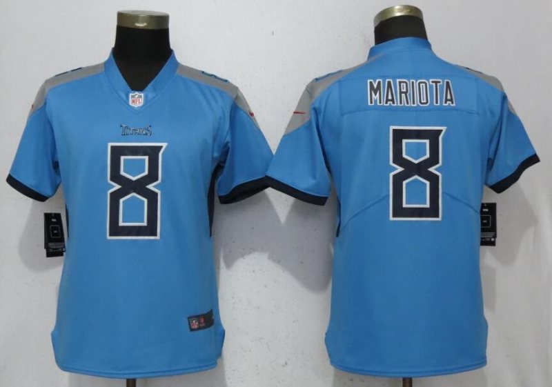 Nike Titans 8 Marcus Mariota Light Blue 2018 Vapor Untouchable Limited Women Jersey