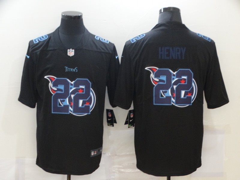 Nike Titans 22 Derrick Henry Black Shadow Logo Limited Men Jersey