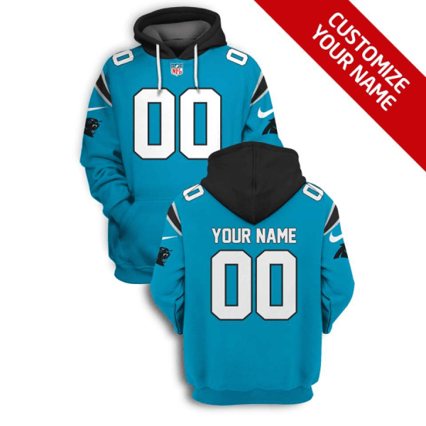 NFL Panthers Customized Blue 2021 Stitched New Hoodie