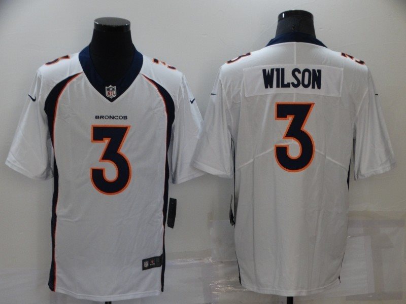 Nike Broncos 3 Russell Wilson White Vapor Untouchable Limited Men Jersey