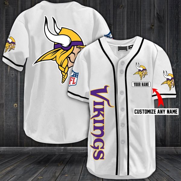 NFL Minnesota Vikings Baseball Customized Jersey (5)