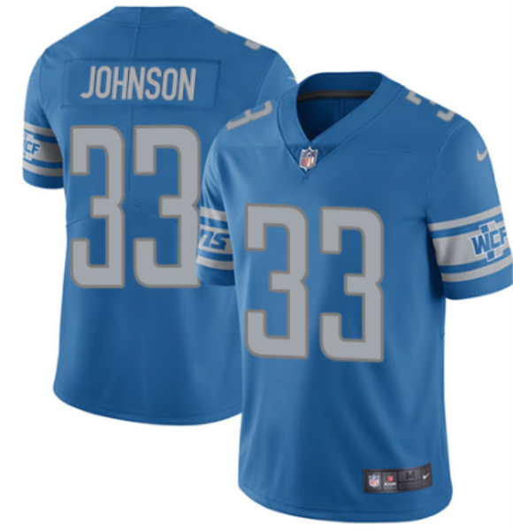 NFL Lions 33 Kerryon Johnson 2018 NFL Draft Blue Vapor Untouchable Limited Jersey
