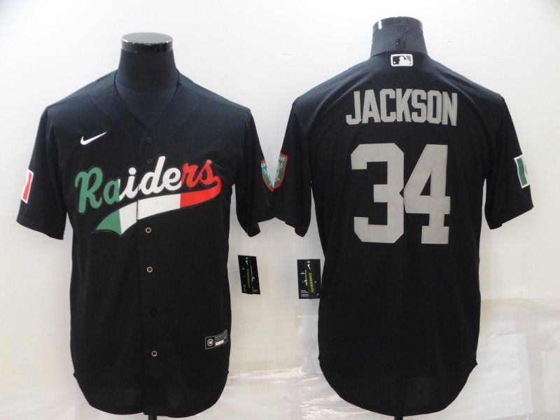 Nike Raiders 34 Jackson Black Mexico Vapor Limited Men Jersey