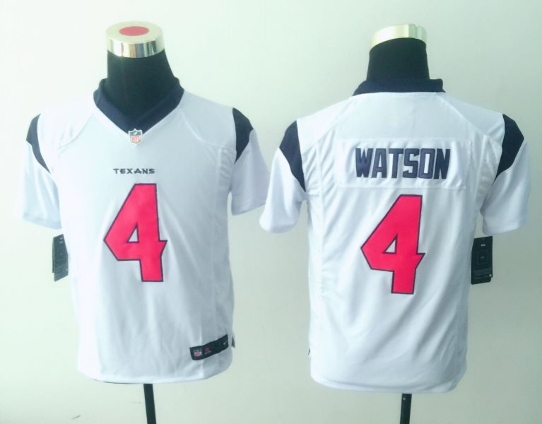 Nike NFL Texans 4 Deshaun Watson White Youth Jersey