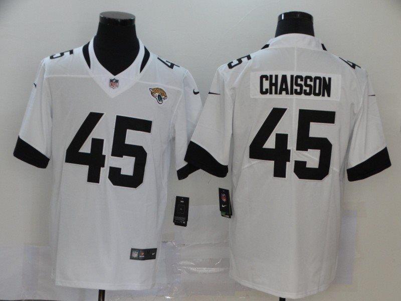 Nike Jaguars 45 K'Lavon Chaisson White 2020 NFL Draft Vapor Limited Men Jersey