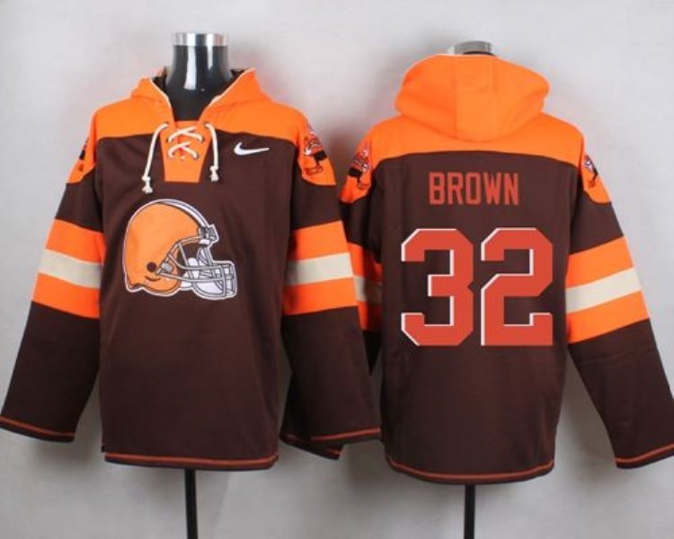 Nike Browns 32 Jim Brown Brown Player Pullover NFL Sweatshirt Hoodie