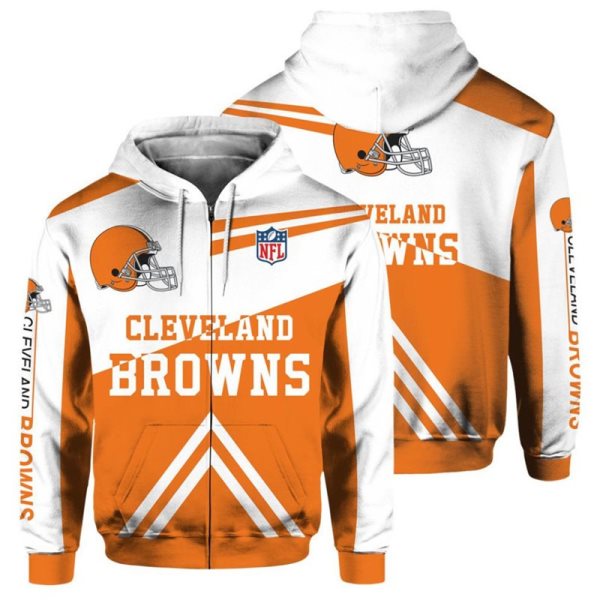 NFL Cleveland Browns Rugby Fan 3D Flight Suit Spring Trainer Hoodie Sweatshirt