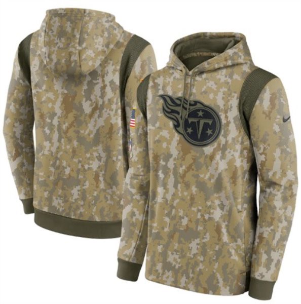 Nike Tennessee Titans Camo 2021 Salute To Service Therma Performance Pullover Hoodie