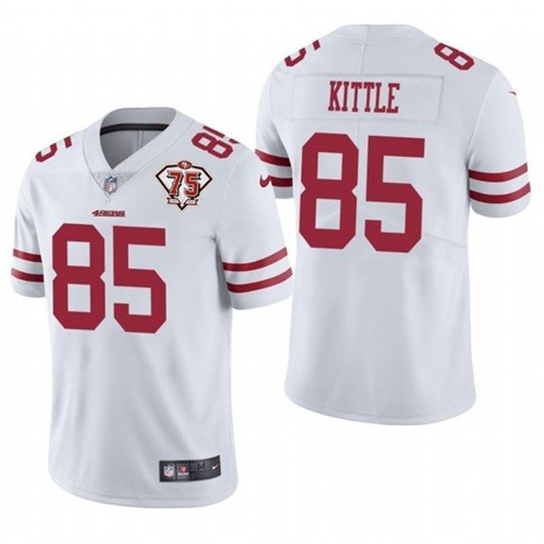 Nike 49ers 85 George Kittle White 75th Anniversary Vapor Untouchable Limited Men Jersey