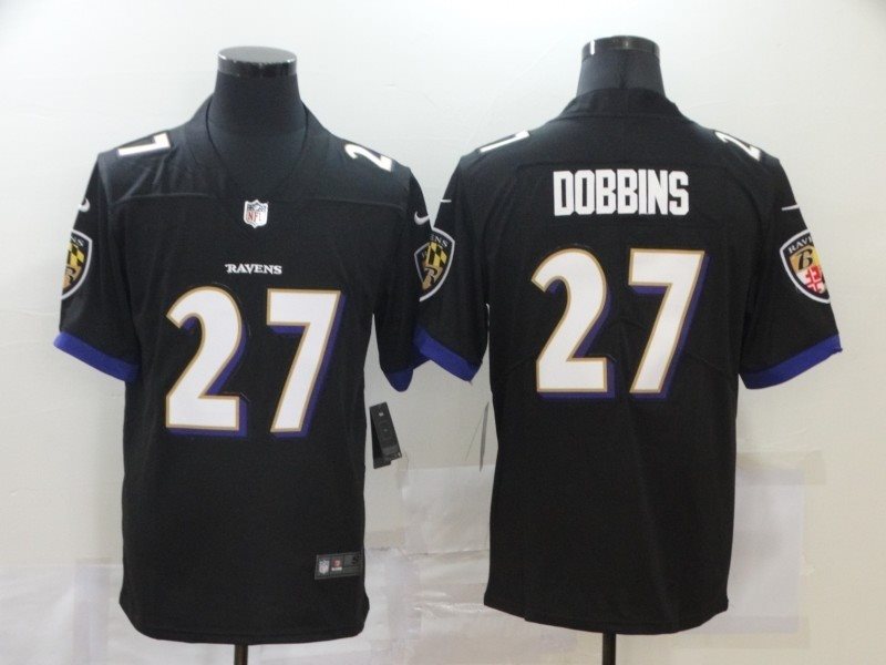 Nike Ravens 27 J.K. Dobbins Black Vapor Untouchable Limited Men Jersey