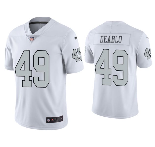 Nike Raiders 49 Divine Deablo White Color Rush Limited Men Jersey