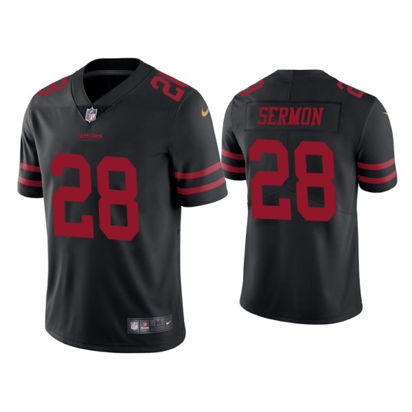 Nike 49ers 28 Trey Sermon Black Vapor Untouchable Limited Men Jersey