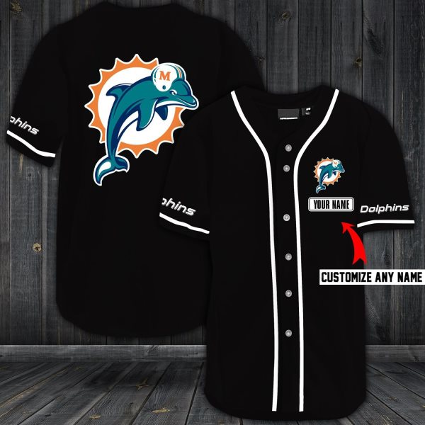 NFL Miami Dolphins Baseball Customized Jersey (5)