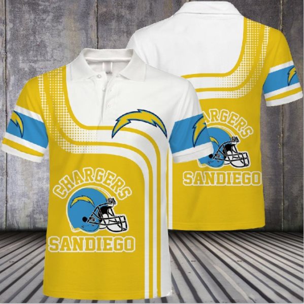 NFL Los Angeles Chargers Helmet Logo Polo