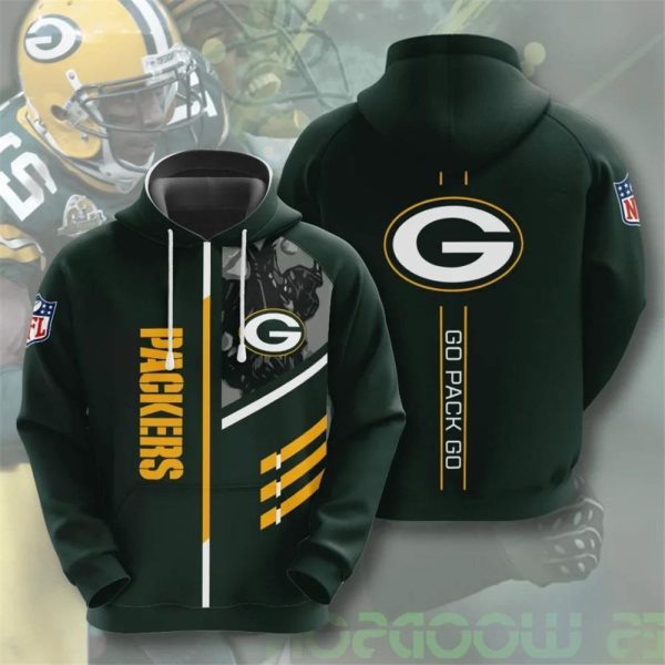 NFL Green Bay Packers 3D Green Hoodie Sweatshirt