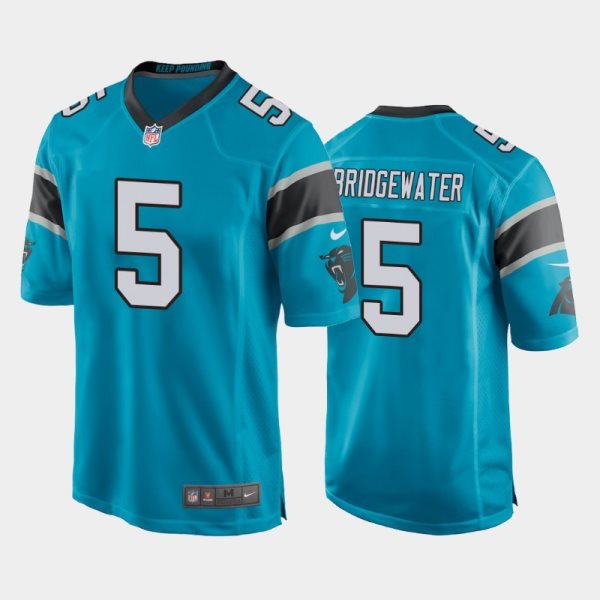 Nike Panthers 5 Teddy Bridgewater Blue Vapor Untouchable Limited Men Jersey