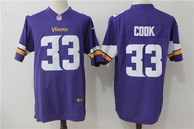 Nike NFL Vikings 33 Dalvin Cook Purple Game Men Jersey